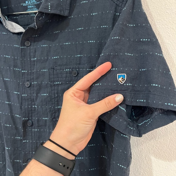 Kuhl Men’s Intrepid Skorpio Button Up Short Sleeve Shirt Blue Men’s Size Small - Picture 3 of 5
